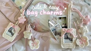 how to crochet cute bag charms  butterfly photocard holder amp star beginnerfriendly tutorial [upl. by Schreiber787]