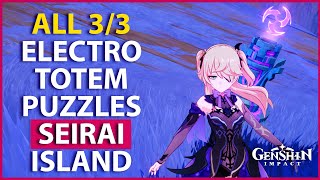 All 3 Seirai Island Electro Totem Monument Puzzles  luxurious chest  Genshin Impact 2 1 [upl. by Albert]