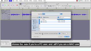 Audacity Tutorial 3 Exporting Audio File [upl. by Jolee931]