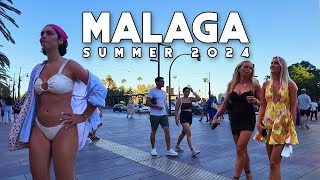 Malaga City Spain Beautiful City and People Summer 2024 July Update Costa del Sol  Andalucía 4K [upl. by Thursby]