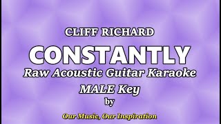 CONSTANTLY  Cliff Richard  Raw Acoustic Guitar Karaoke with Lyrics  Male Key [upl. by Atsugua561]