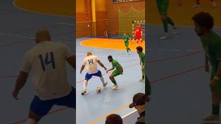 Lil bro quickfeet sends big bro to retirement 🥜🙈 futsal nutmeg futsalskills shorts [upl. by Naimerej]