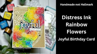 Watercolor Rainbow Flower  Distress Ink Painting [upl. by Yoj]