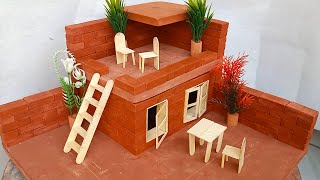 diy bricklaying building miniature house diorama  house no 07 [upl. by Niwdla185]