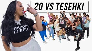 20 PEOPLE VS 1 REALITY STAR TESEHKI [upl. by Anawak]