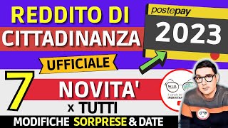 NUOVO❗ REDDITO di CITTADINANZA GENNAIO 2023 💳 IMPORTI 7 MODIFICHE NOVITà TUTTE le DATE RDC [upl. by Eeraj30]