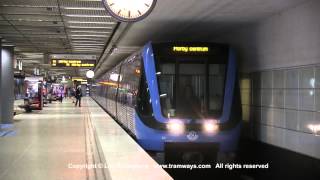 SL Tunnelbana  Metro at Danderyds sjukhus Stockholm Sweden [upl. by Woolley]