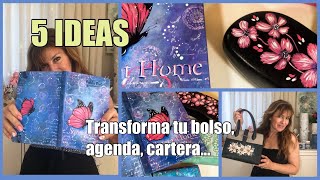 COMO RECICLAR BOLSOS CARTERAS AGENDAS con PINTURA [upl. by Ydne]