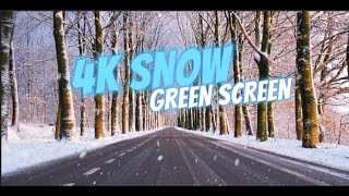 SNOW GREEN SCREEN 4K OVERLAY [upl. by Wendalyn]