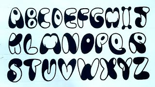 how to write bubble writing  how to Draw Graffiti Bubble Letters Atoz bubble writing alphabet az [upl. by Nitsreik501]