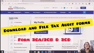 BASICS TO DOWNLOAD TAX AUDIT FORM 3CA3CB3CD FROM NEW SITE amp GENERATE JSON FILE  CA ANINDITA ROY [upl. by Catton]