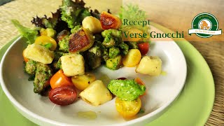 Recept heerlijke aardappel gnocchi maken met kip pesto en een frisse salade [upl. by Krigsman336]