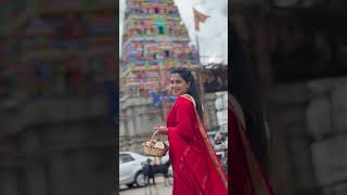 Temple visits 🙏🏻🙏🏻  Anupa Satish  Kannada songs  Yelu shiva  Halunda Tavaru  Saree [upl. by Yeliw]