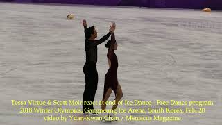 Tessa Virtue amp Scott Moir react to Free Dance program  2018 Winter Olympics  Meniscus Magazine [upl. by Oulman283]