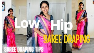 Low Hip saree Draping saree draping tipssaree draping tutorial [upl. by Ycnan]