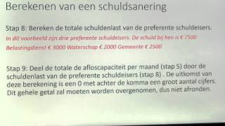 Werkplaats 1 berekenen van een schuldsanering [upl. by Moitoso]