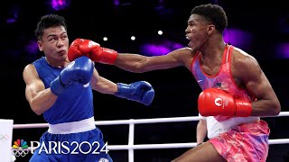 Omari Jones takes care of business against Kan Chia Wei in Paris Olympics debut  NBC Sports [upl. by Ahsekyt339]