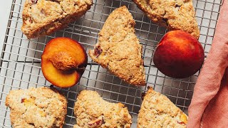 Easy Peach Scones GlutenFree Vegan  Minimalist Baker Recipes [upl. by Lrigybab]