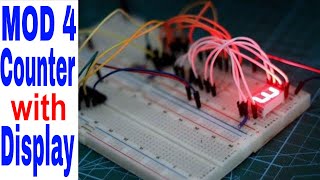 MOD 4 counter with CMOS ic CD 4026  Practical Circuit [upl. by Shelton]