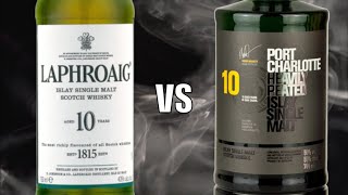 Laphroaig 10 vs Port Charolotte 10 Islay Single Malt Scotch Whisky [upl. by Eileen]