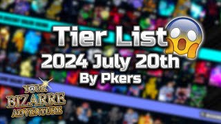 YBA Updated Skin Tier List by Pkers  2024 July 20th [upl. by Ralip]