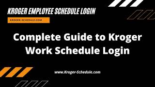 Kroger Eschedule Login at feedkrogercom [upl. by Rubenstein293]