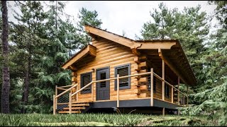 Log Cabin Building TIMELAPSE Built by ONE MAN and Grandson [upl. by Norit]