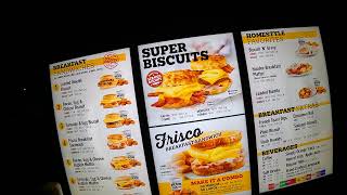 953 Hardees Drive Thru Loaded Omelet Biscuit Meal amp Coffee Lincoln Rd Escanaba Michigan NGH [upl. by Lleral]