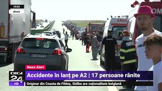 Carambol pe Autostrada Soarelui 55 de mașini lovite în 4 accidente în lanț Circulația este blocată [upl. by Armin779]