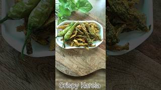 Crispy Karela Fryकुरकुरे करेलेBitter gourd frystir fry karela recipeshortsyoutubeshorts [upl. by Ydnor]