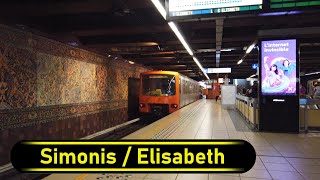 Metro Premetro Station Simonis  Elisabeth  Brussels 🇧🇪  Walkthrough 🚶 [upl. by Newol]