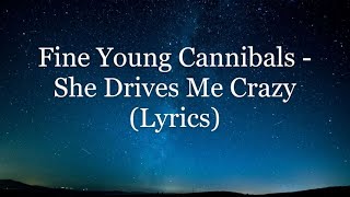 Fine Young Cannibals  She Drives Me Crazy Lyrics HD [upl. by Eceinert]