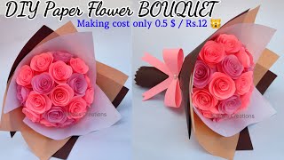 DIY Paper Flower BOUQUETBirthday Gift Ideasdiy paper bouquet [upl. by Ebarta481]