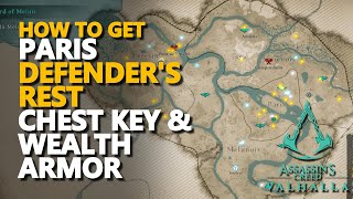 Paris Defenders Rest Chest Key Wealth Armor Gear Assassins Creed Valhalla [upl. by Ycnuahc]