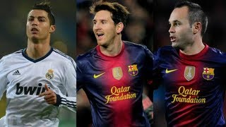 Messi vs Ronaldo vs Iniesta [upl. by Terris]