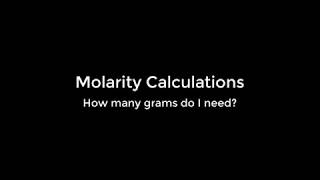 Calculating the number of grams required to make a solution Molarity [upl. by Royall]