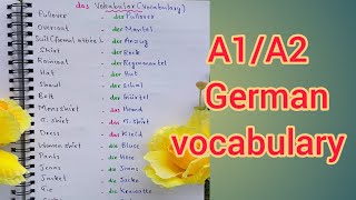 Important German vocabulary for beginners A1A2 [upl. by Felicie]