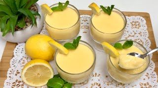 Vous avez un citron 🍋 Faites ce dessert rafraîchissant au Citron en quelques minutes⏱👌sans oeufs [upl. by Nemajneb785]