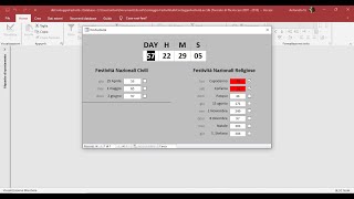 DataBase Calendario Festività Parte Seconda Con Orologio Conta Giorni [upl. by Pammie]