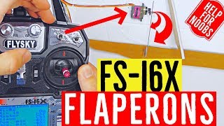 FlySky FSi6X How to Setup Flaperons  2Position Flaperons mix with i6X and iA6B Rx Tutorial Guide [upl. by Forward]