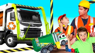 Garbage Trucks for Kids Video  kids drive the real garbage truck  blippi fan  min min playtime [upl. by Aicatsal303]