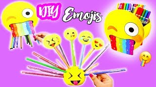 4 DIY UTILES ESCOLARES EMOJIS  Manualidades fáciles Regreso a clase [upl. by Itsrejk]