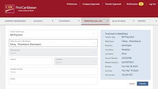 Corporate Online Bill Payment Instructions  CIBC FirstCaribbean [upl. by Haydon]