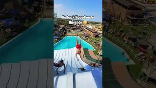 Backflipping onto a slide 😳 via flipsbyrobinTT shorts [upl. by Avis62]