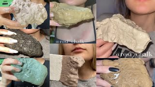 Dry White Chalk With Different Clay Paste Crunch by RosiChalk  Chalk with Clay Paste Compilation [upl. by Vonni]