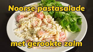 Noorse pastasalade met gerookte zalm  Kookavonturiers  Recept [upl. by Marco]