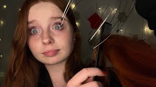 ASMR Girl Who Is Obsessed With You Plays With Your Hair In Class 💆🏼‍♀️ [upl. by Nennek]