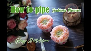 How to pipe Scabiosa Flowers  Glossy Buttercream  Korean Buttercream [upl. by Jael252]