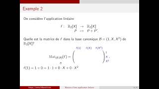 Comment déterminer la matrice dune application linéaire [upl. by Spenser315]