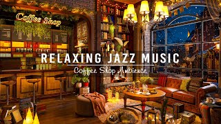 Warm Piano Jazz Music in Cozy Winter Cafe Ambience amp Cracking Fireplace for Deep Sleep Relaxing [upl. by Essila]